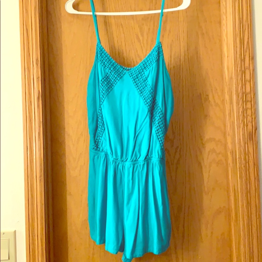 Turquoise American Eagle Romper w pockets Size M